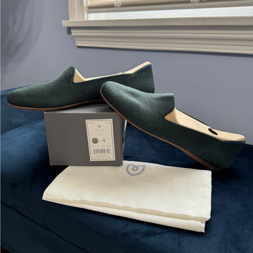 Rothy's Dark Green Merino Wool Loafers